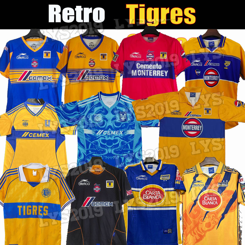 25 26 1996 2006 Tigres de la UANL Retro Soccer Jersey GIGNAC RODRIGUEZ JIMENEZ ZELARAYAN AYALA Home Away 3rd Vintage Football Shirts