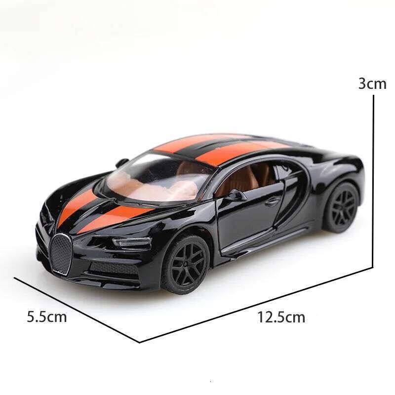 Bagged 1:36 Fabric Chiron, simulated supercar, children's die-cast car, boy's toy model Z260306