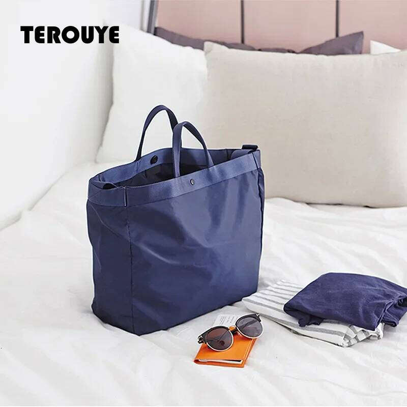 Large Capacity Korea Tote Nylon Casual Travel Handbag Diagonal Swimming Beach Fitness Yoga Unisex Storage Shoulder Bag TEROUYE