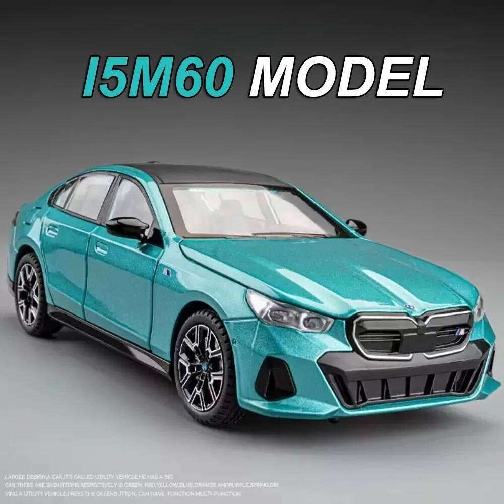 1:24 I5M60 X5 Alloy Models Toys Diecast Car 6 Doors Opened Sound Light Pull Back Front Wheel Steering Vehices Kids Holiday Gifts Z260306