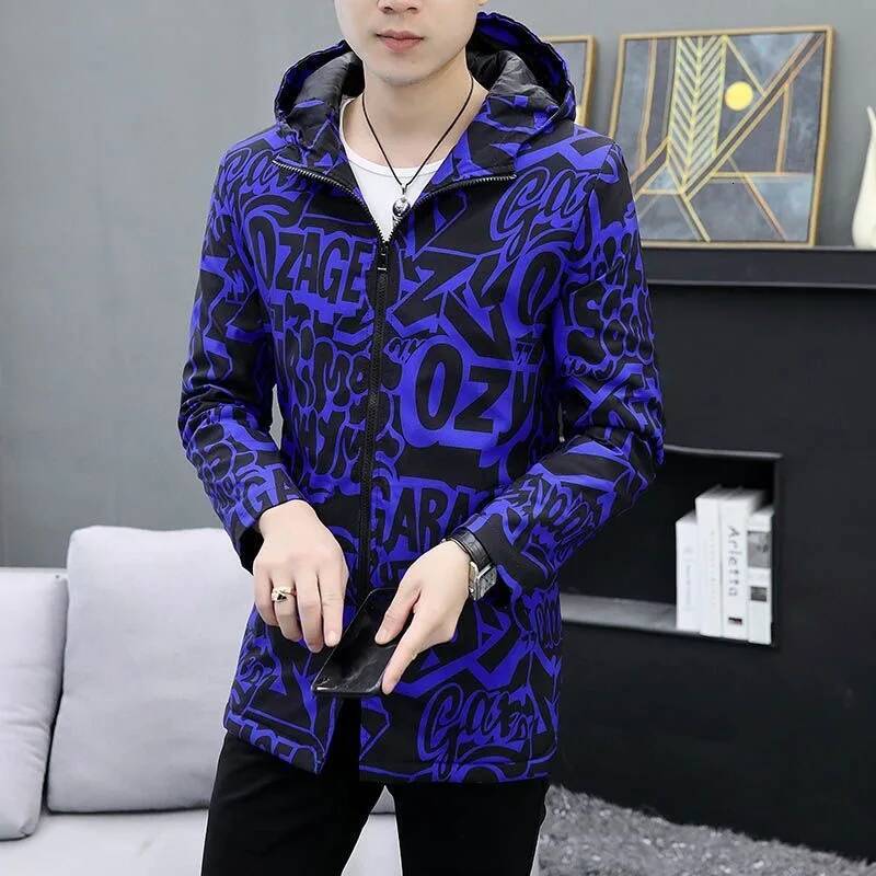 2024 Spring and Autumn New Fashion Checkered Long Hooded Trench Men's Casual Loose Comfortable Windproof Large Size Coat