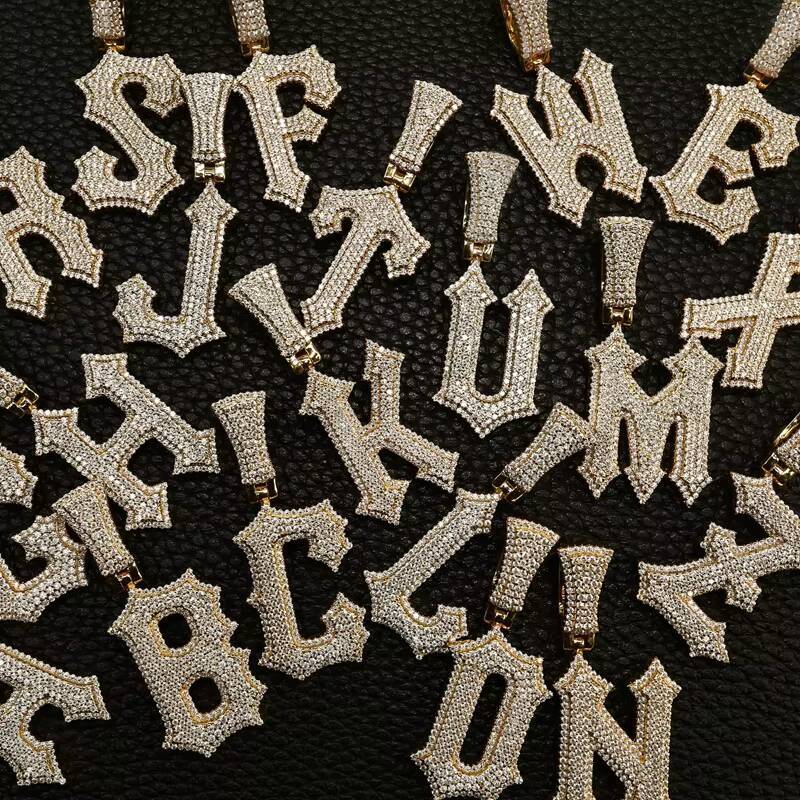 New Design 13g Moissanite Silver J Alphabet Pendant 1525ct Iced Out Moissanite Diamond Pendant Link Chain Hip Hop Fine Jewelry