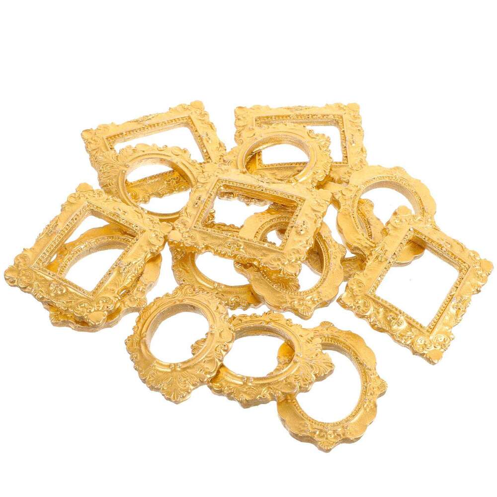 15Pcs Crafts Simulation Decor Mini Picture Frame House Decorative Photo Ornament Dollhouse Diy H260306