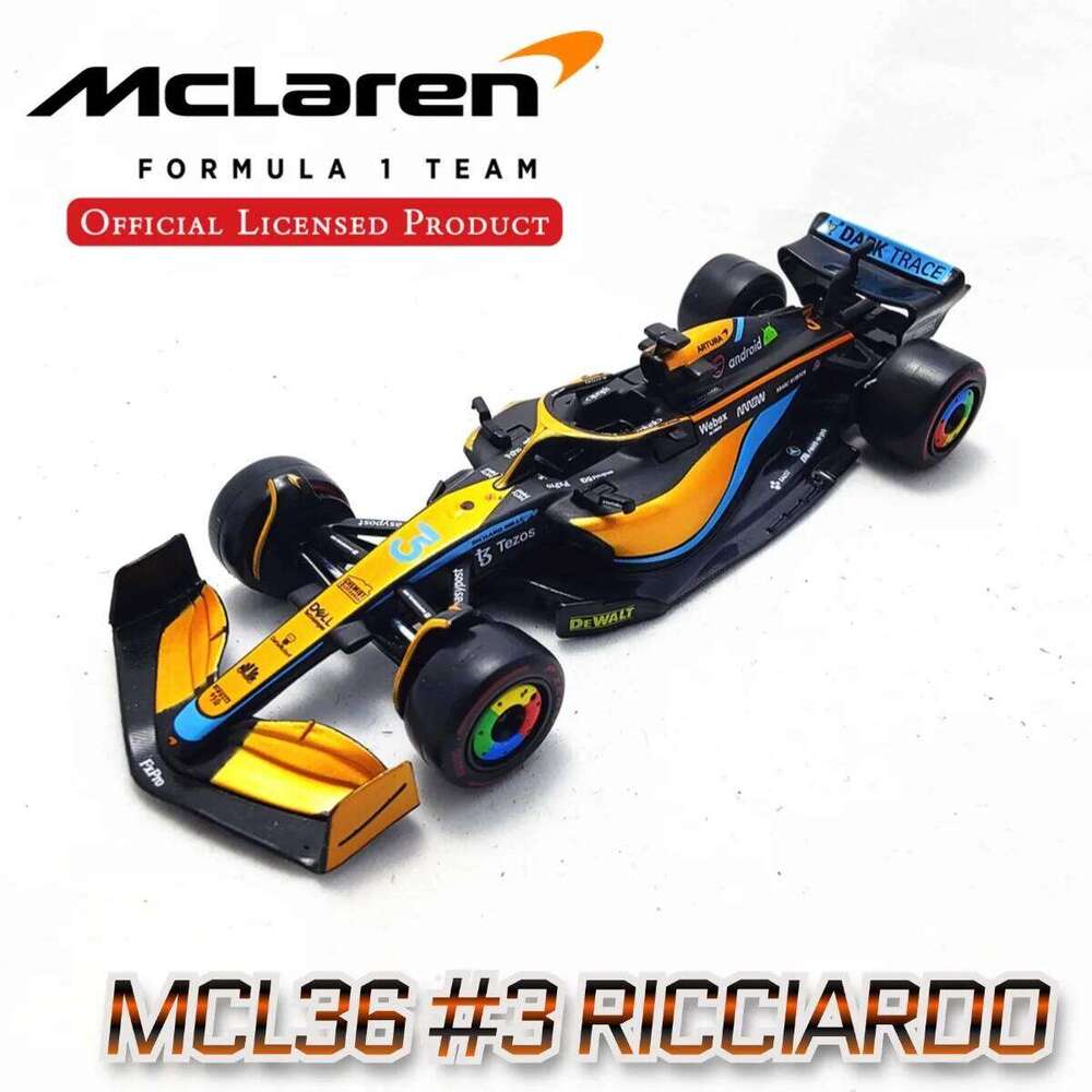 Limited Bburago Mclaren MCL36 #3 Ricciardo F1 Car Model, 1:43 Scale Formula 1 Racing Miniature Collectible Figure Toy Z260306