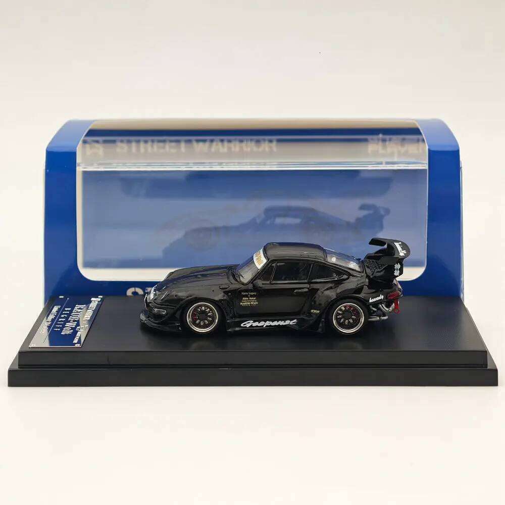 Street WARRIOR SW 1/64 for RWB 993 Black Sport Car Diecast vehicle toy models Collection Auto Gift Z260306