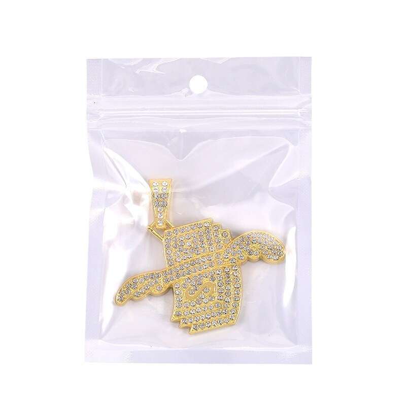 Gold HIPHOP Dollar Wings Cuban High-Quality Electroplated Color-Retaining Hip-Hop Pendant Men's Necklace