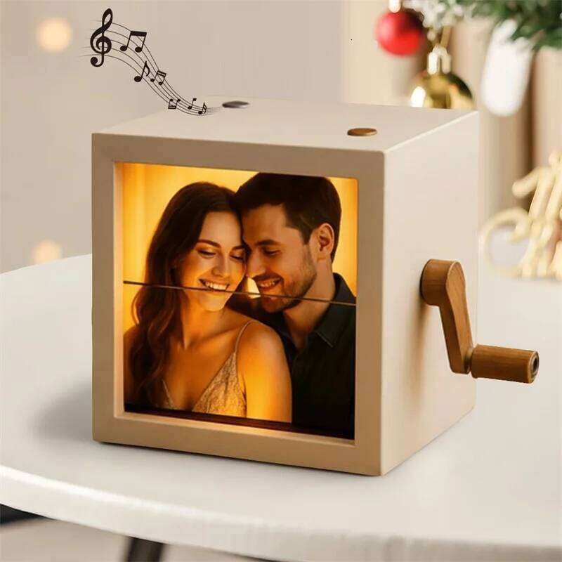 3D Printing Hand Crank with Light Mini Photo Album Custom Picture Flip Book Frame Personalized Hand-cranked Gifts H260306