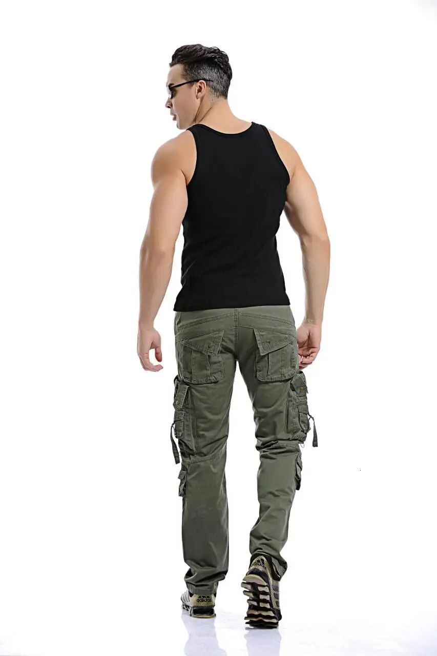Tactical pants men Multi-pocket washed overalls men loose cotton pants male cargo pants for men trouserssize 28-42 260305