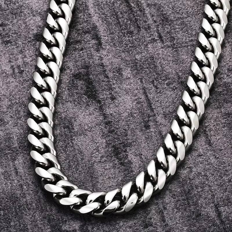 Wholesale Fashion Jewelry Hip Hop Moissanite/Zircon Cuban Link Chain Necklace for Men
