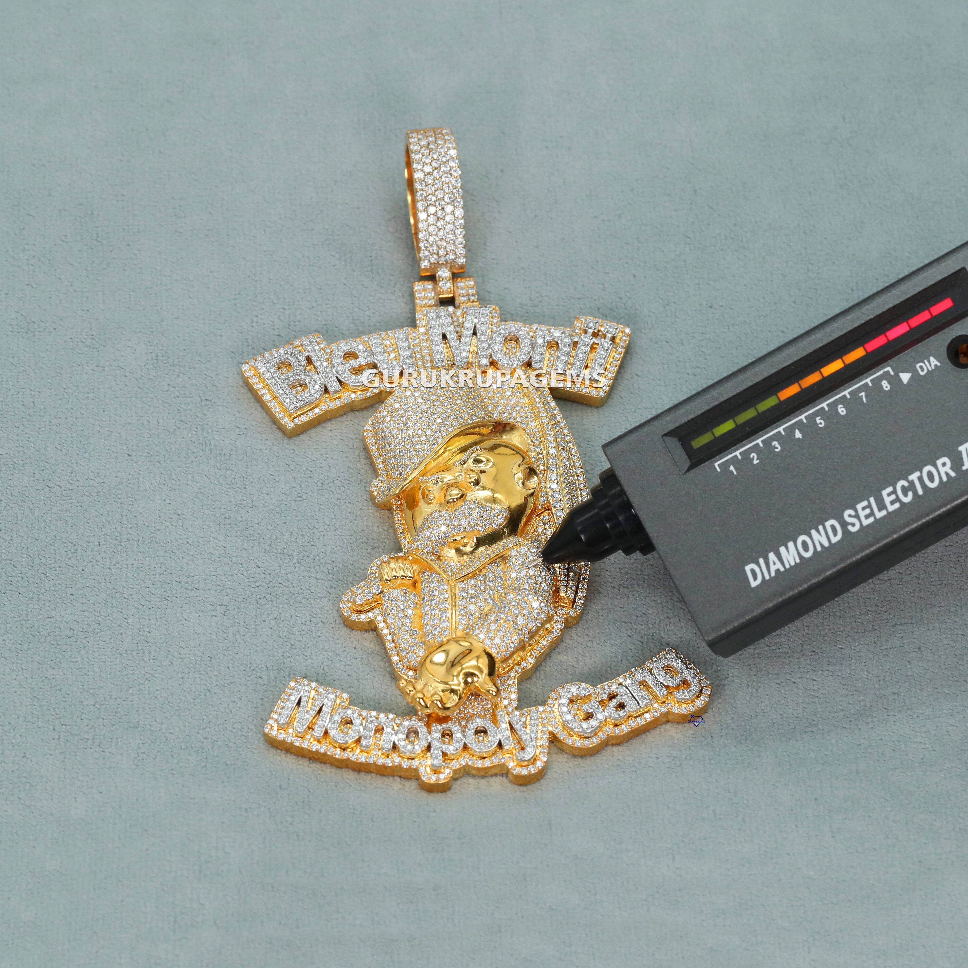 Custom Hip Hop Jewelry in 925 Sterling Silver Moissanite Diamond Pendants for Mens With VVS Clarity for Any Occasion