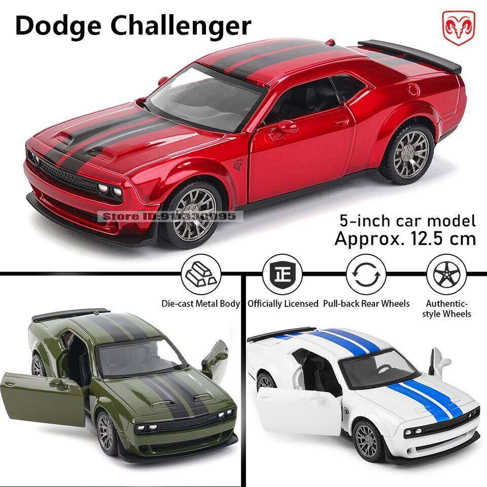 MSZ 5-inch Dodge Challenger rebound function static alloy die-casting car model collection gift toy Z260306