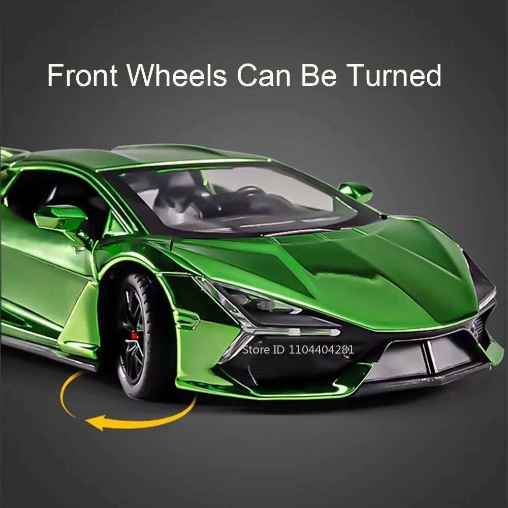 1:24 Revuelto SVJ63 Alloy Toys Miniature Model Diecast Sports Car Doors Opened Sound Light Pull Back Metal Vehices Kids Toy Gift Z260306