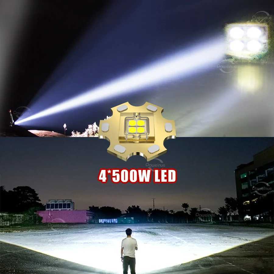 2000W Most Powerful LED Headlamp Super Bright Waterproof Head Flashlight Long Range 6000M Tactical Head Torch Fishing Headlight H260307