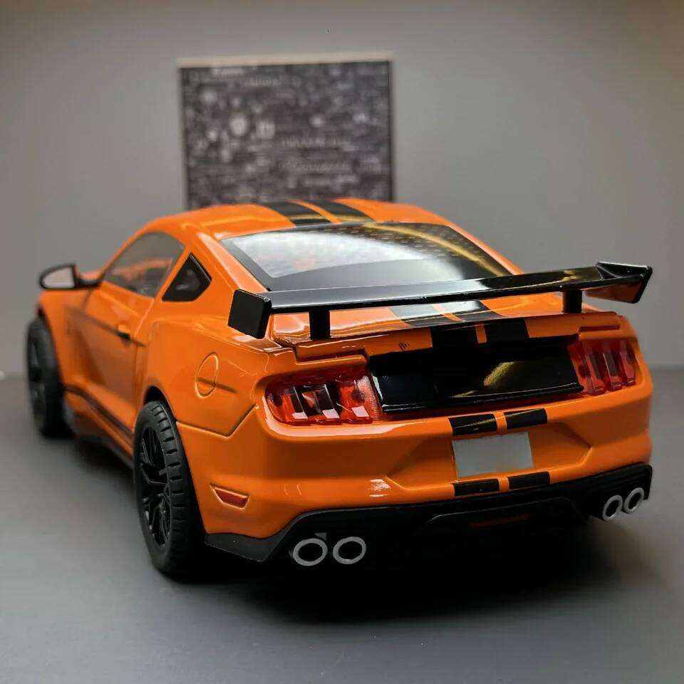 Large 1:18 Ford Mustang GT500 Miniatures Alloy Diecast Metal Vehicle Model Collectibles Sound Light Toys Car Gifts For Kids Boys Z260306
