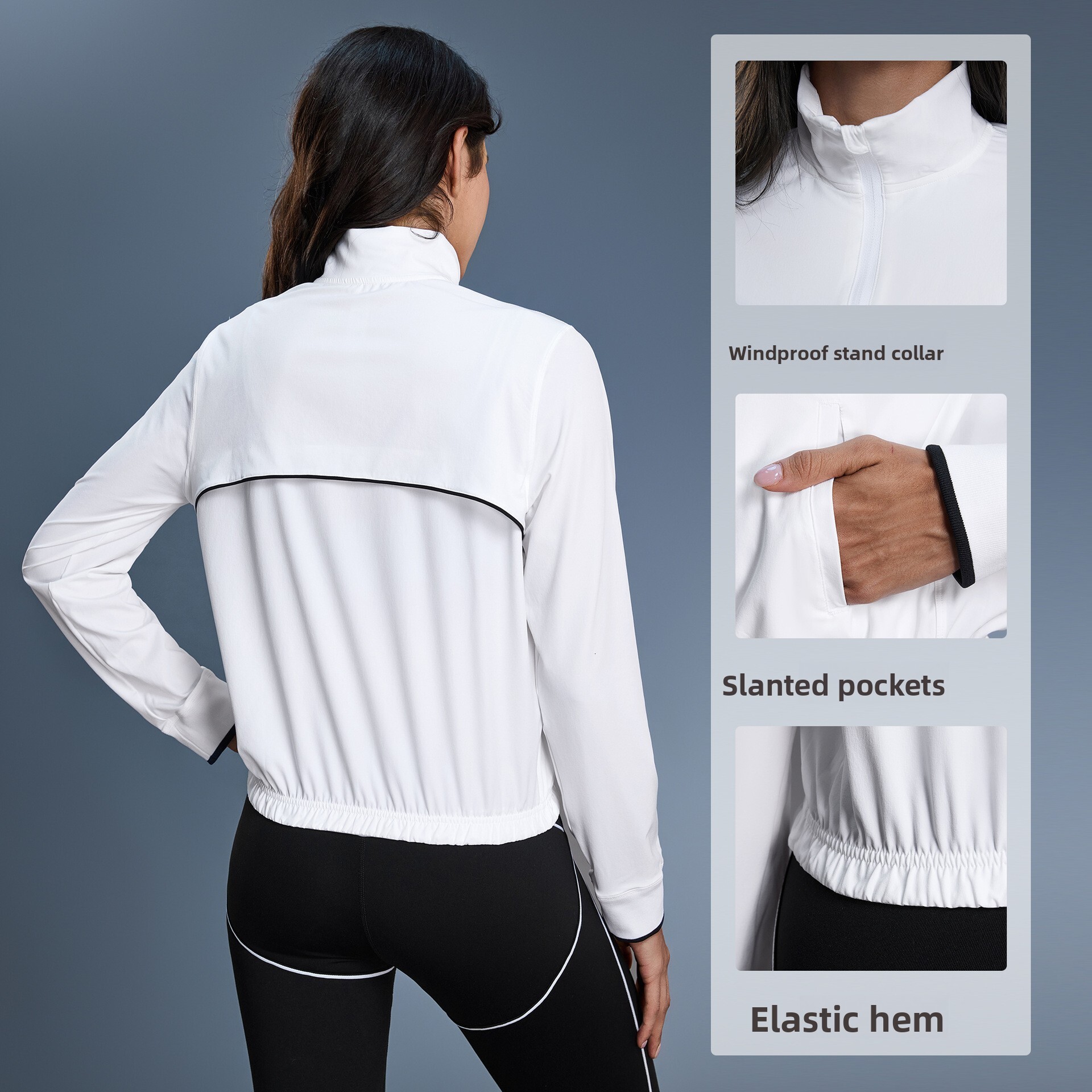 Outdoor Windproof Stand Collar Trench Coat Women Autumn Short Fashion Versatile Casual Sportswear Thin Jacket