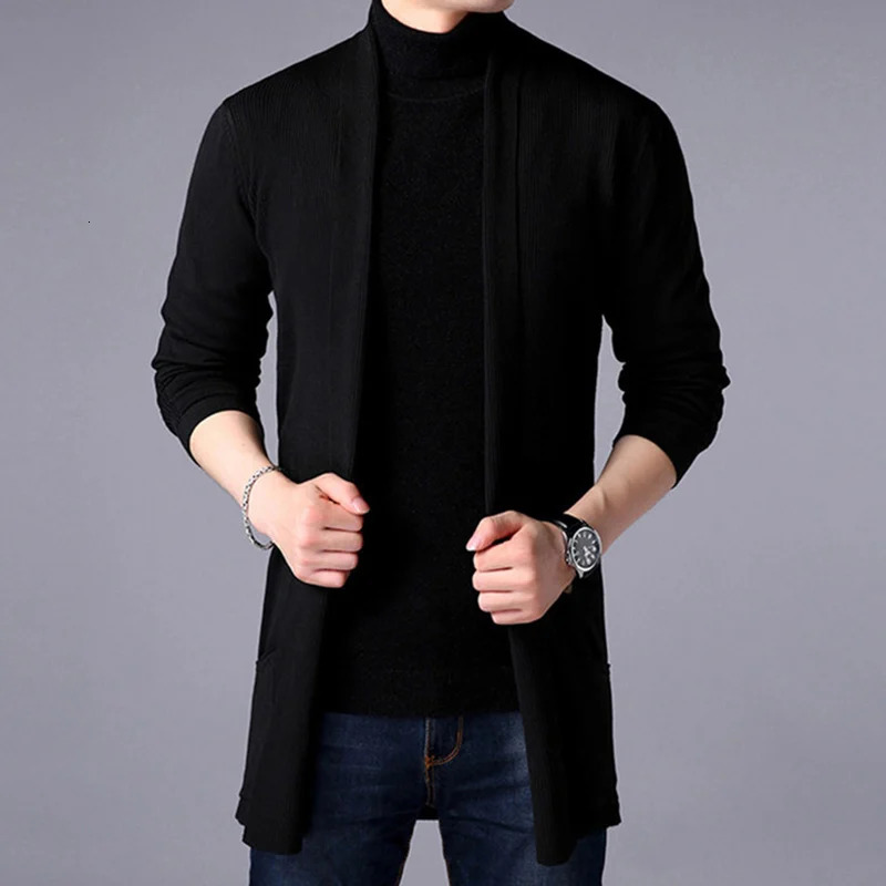 FAVOCENT Men Thin Knitted Cardigan Sweater Spring Autumn Solid Sweater Bottoming Long Sleeved Mens Slim Fit Cardigan Sweater 260306
