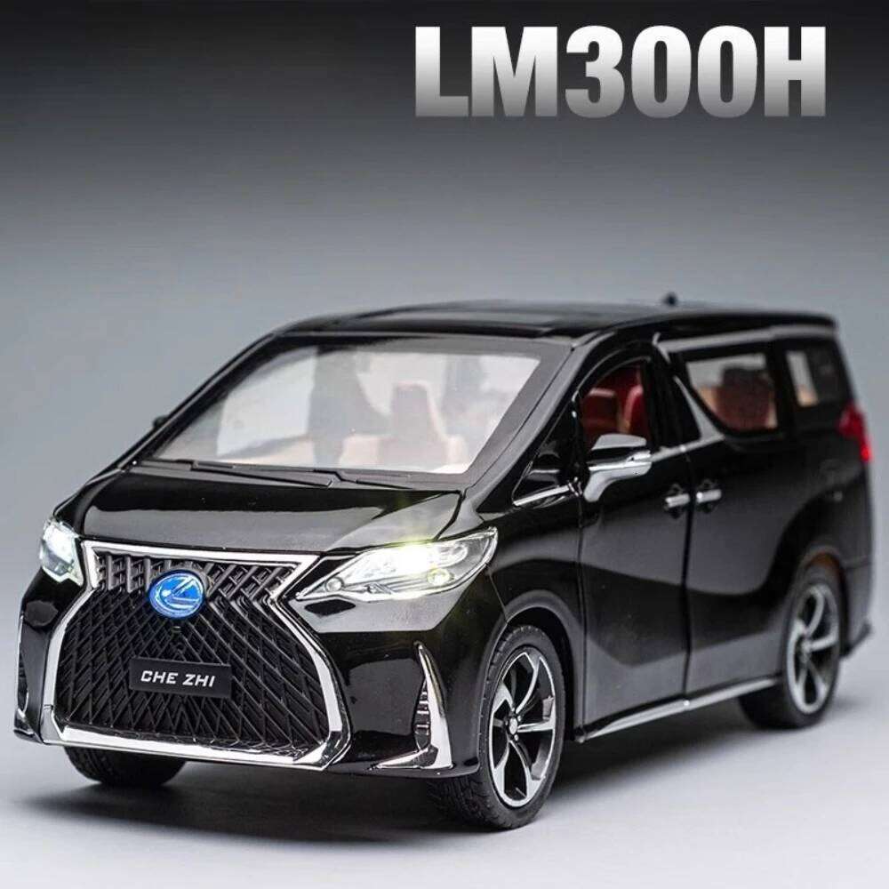 1:24 LM300H Alloy Diecast LX600 Miniature Model Toys Car Sound Light Pull Back 6 Doors Opened Toy for Boy Adult Birthday Present Z260306