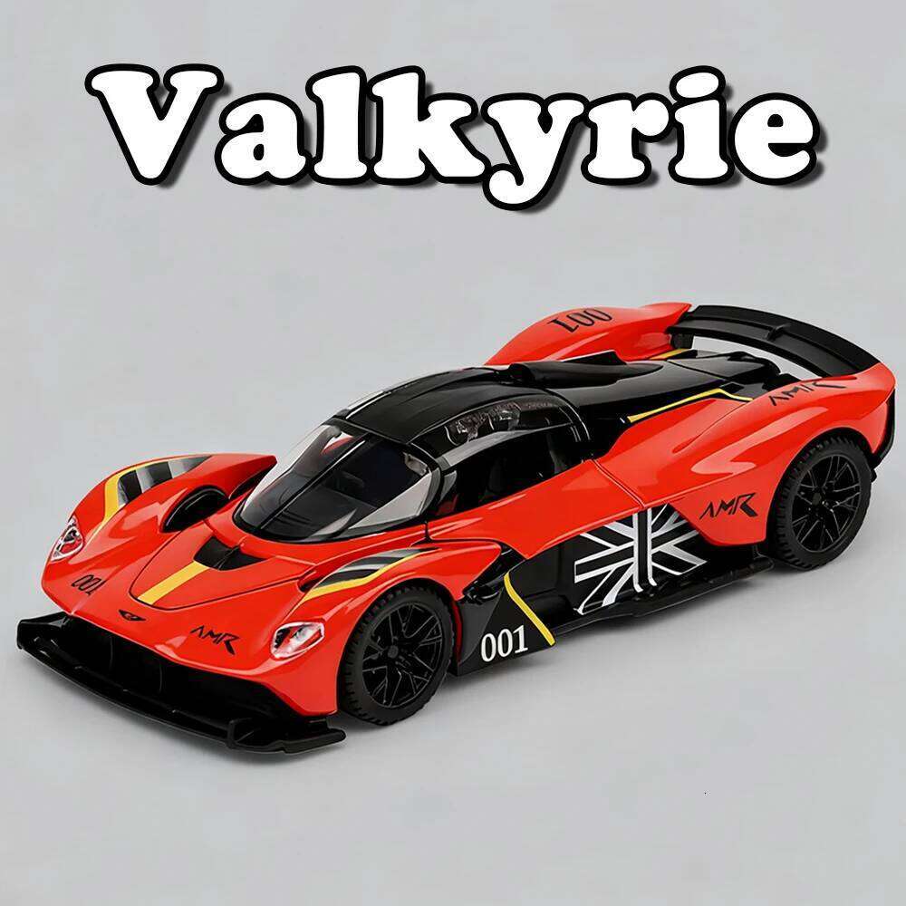 1:32 Valkyrie Vulcan Models Toys Diecast Alloy Cars Doors Opened with Sound Light Pull Back Miniature Vehices Popular Ornaments Z260306