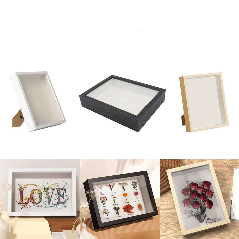 Dried Flower Display Tickets Collection Wood DIY Shadow Box Frame H260306