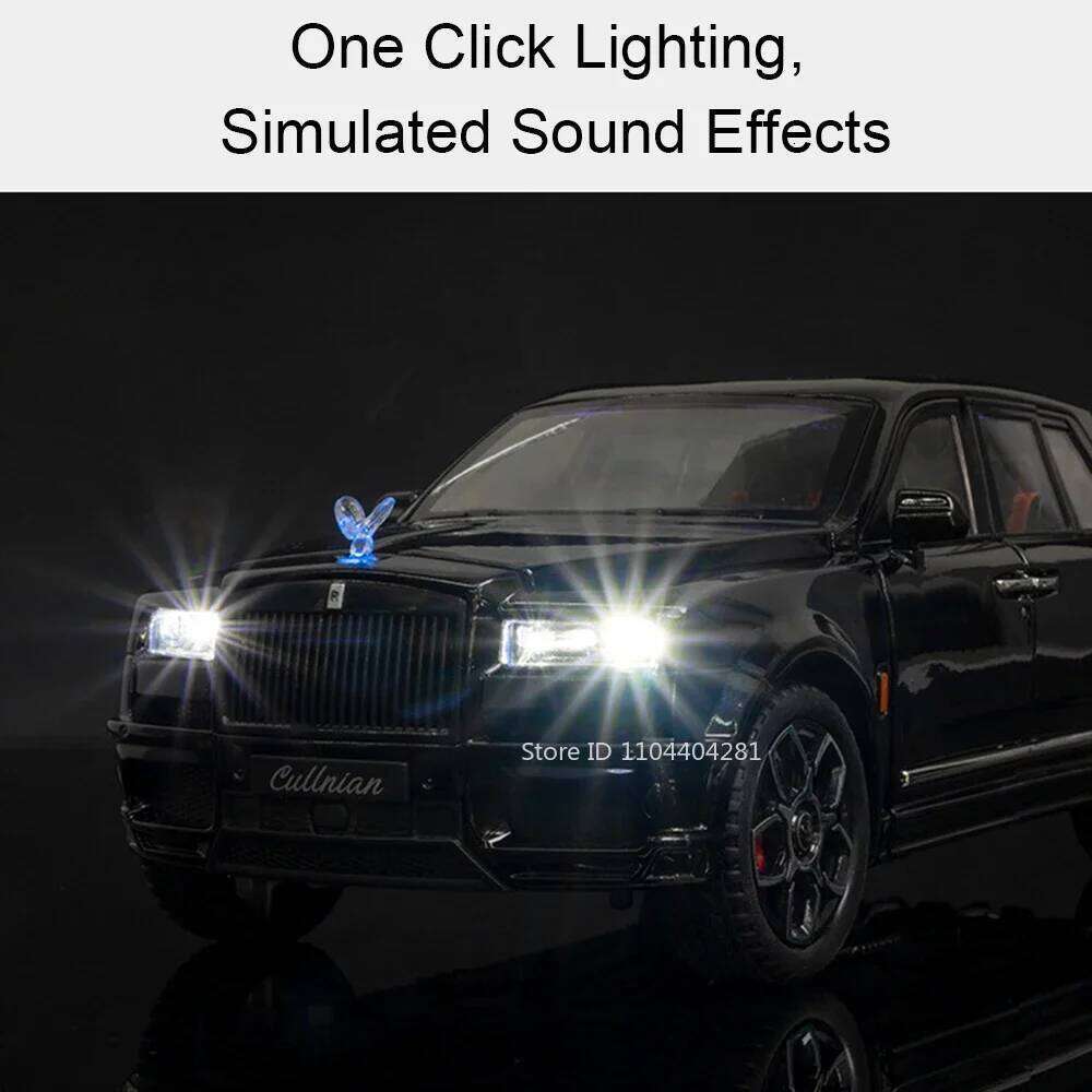 1:20 Rolls-Royce Cullinan Balck Badge Model Toys Diecast Alloy Car Doors Opened Sound Light Pull Back Children's Birthday Gifts Z260306