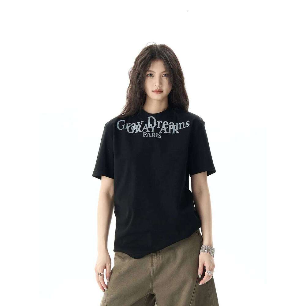 American style Street Letter Print T-shirt Women Summer New 100% Cotton Short sleeves Tee Casual comfort Y2k Top Female clothing XJ260306