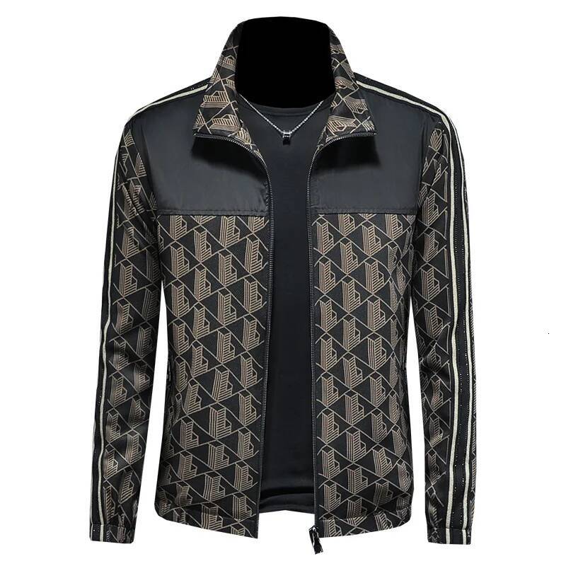 Autumn Luxury Bomber Stand Collar Business Casual Slim Jacket Lapel Ocial Dress Coat Outwear Windbreaker Men Clothing