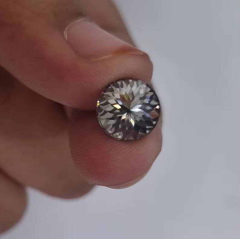 5 ct Gray Round Shape Moissanite Diamond Loose Moissanite VVS Clarity 115mm Excellent Cut Making For Customized HipHopJewelry