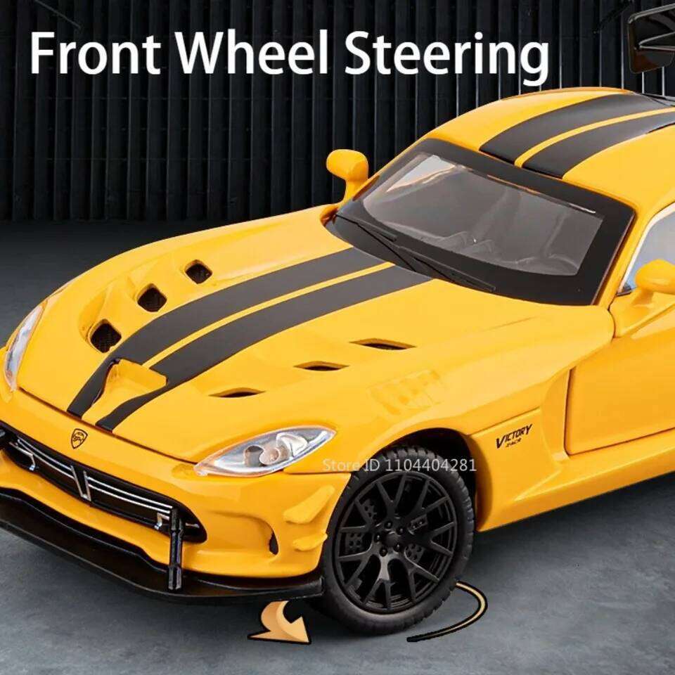 1:32 Viper Mammoth Alloy Diecast Toy Model Cars Rubber Tire Light Music Vehicle Wheel Steering Miniature Car Boy Collection Gift Z260306
