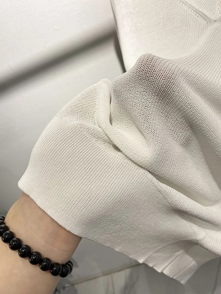 Summer Ice Silk Knitted Tops Women Casual Loose Vneck Thin Knitwear Tshirts Big Size 4xl Korean Short Sleeve Pullover Tee 260306