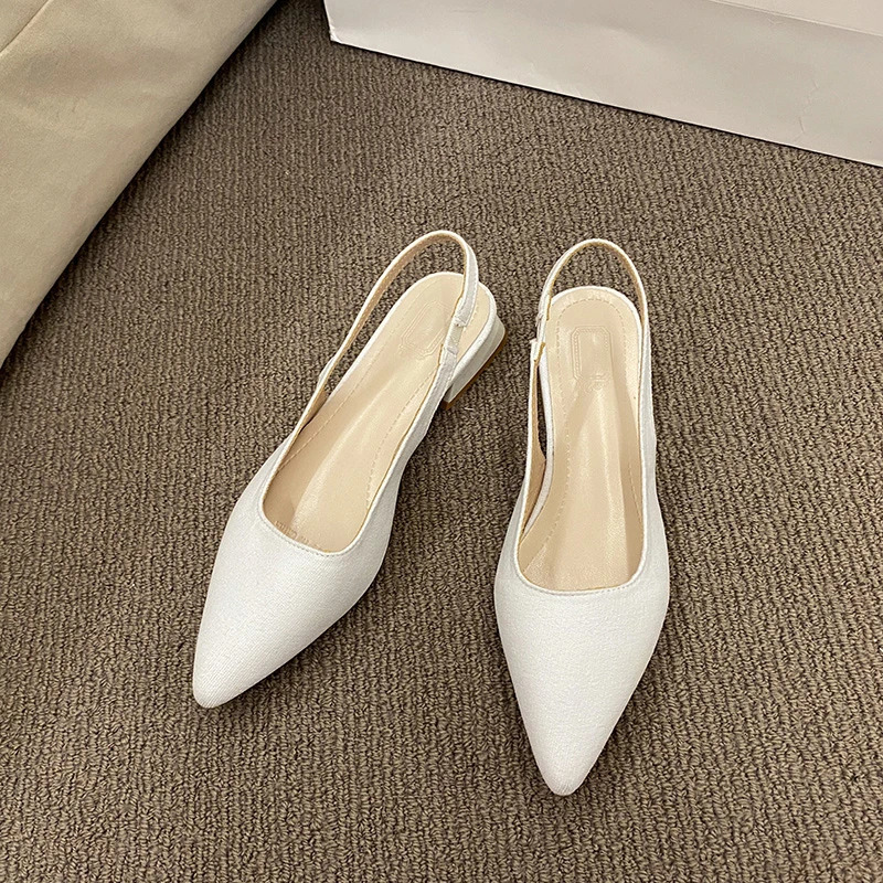 Summer Womens Sexy Pointed Retro Solid Color High Heels PU Leather Outdoor Banquet Party Womens Sandals Large Size 260306