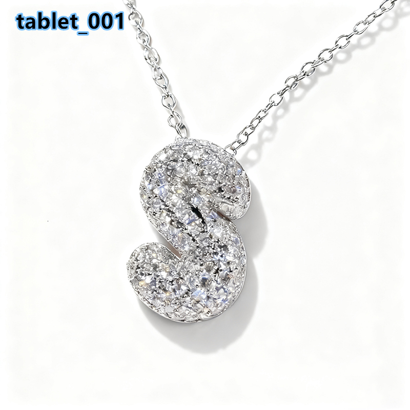 Factory Manufacturer Moissanite Initial Necklace Platinum Plated Personalized 353CT Alphabet Pendant for Men and Women