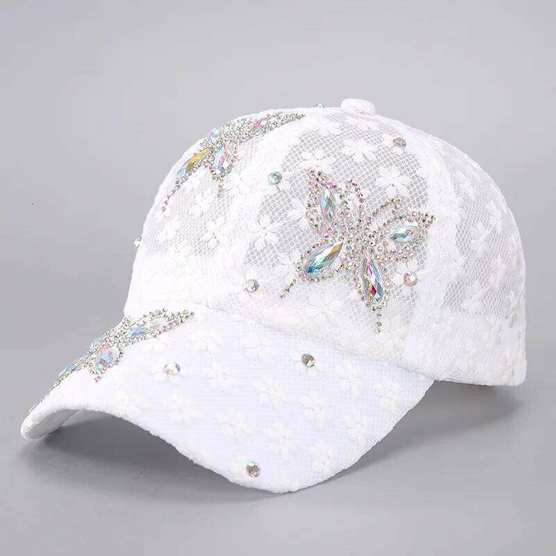 Washed, Versatile For Summer, Women's New Baseball Cap With Diamond Inlaid Denim Duckbill Hat, Outdoor Sunshade Hat Y260304