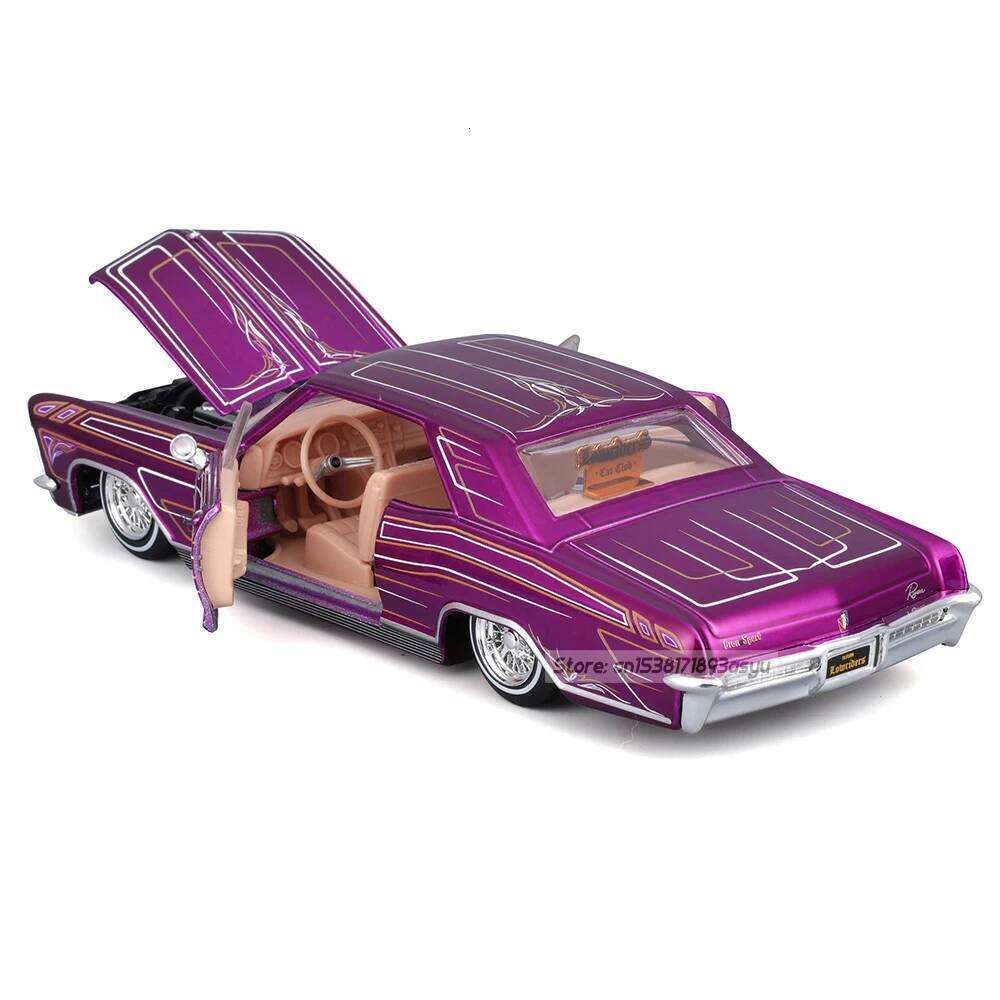 Maisto 1:26 1965 BUICK RIVIERA Purple alloy car model handicraft decoration collection toy tool gift die-casting Z260307