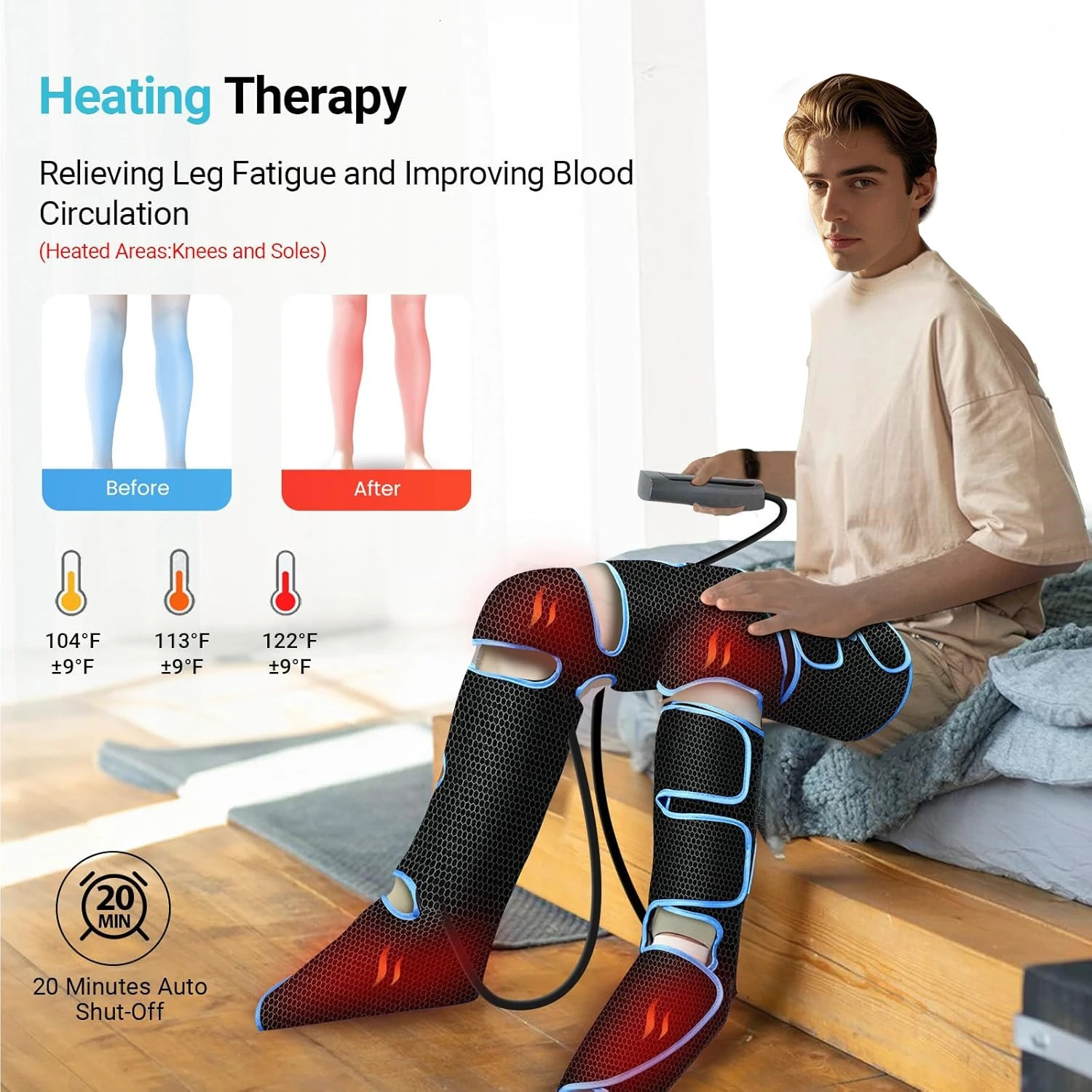 Leg Muscle Relaxer 6 modes Air Compression Recovery Boot Lymph Release Relieve Foot Fatigue Heating Leg Massager for Athletes 260304
