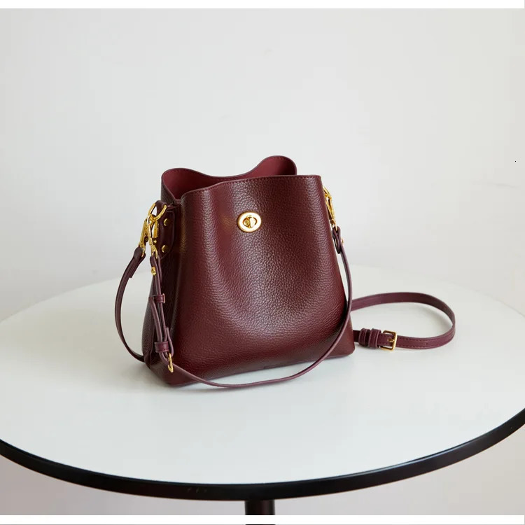 Fashion PU leather Women Handbags Large Capacity female Bucket Shoulder Bag Elegance ladies messenger bag burgundy totes 260228