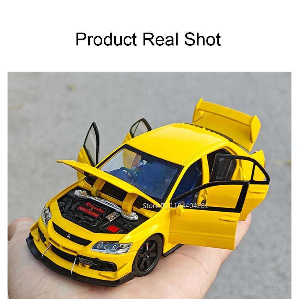 1:32 Mitsubishi Lancer Evolution IX Alloy Sports Car Model Toys Diecast Vehices Doors Opened Sound Light Pull Back Boy Toy Gift Z260306