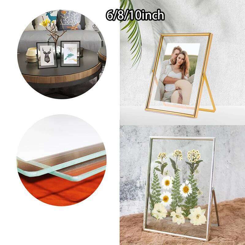 Acrylic Rectangle Metal Wall Photo Pictures Frames Modern 6/8/10inch Poster Canvas Hanger Prints Art Home Decor H260306