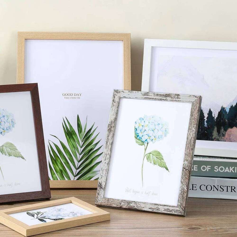 Wood Wall Hanging 10X15cm 15X20cm 20X25cm A4 Wooden Picture Frame For Pictures Photo Decor Commemorative Gift H260306