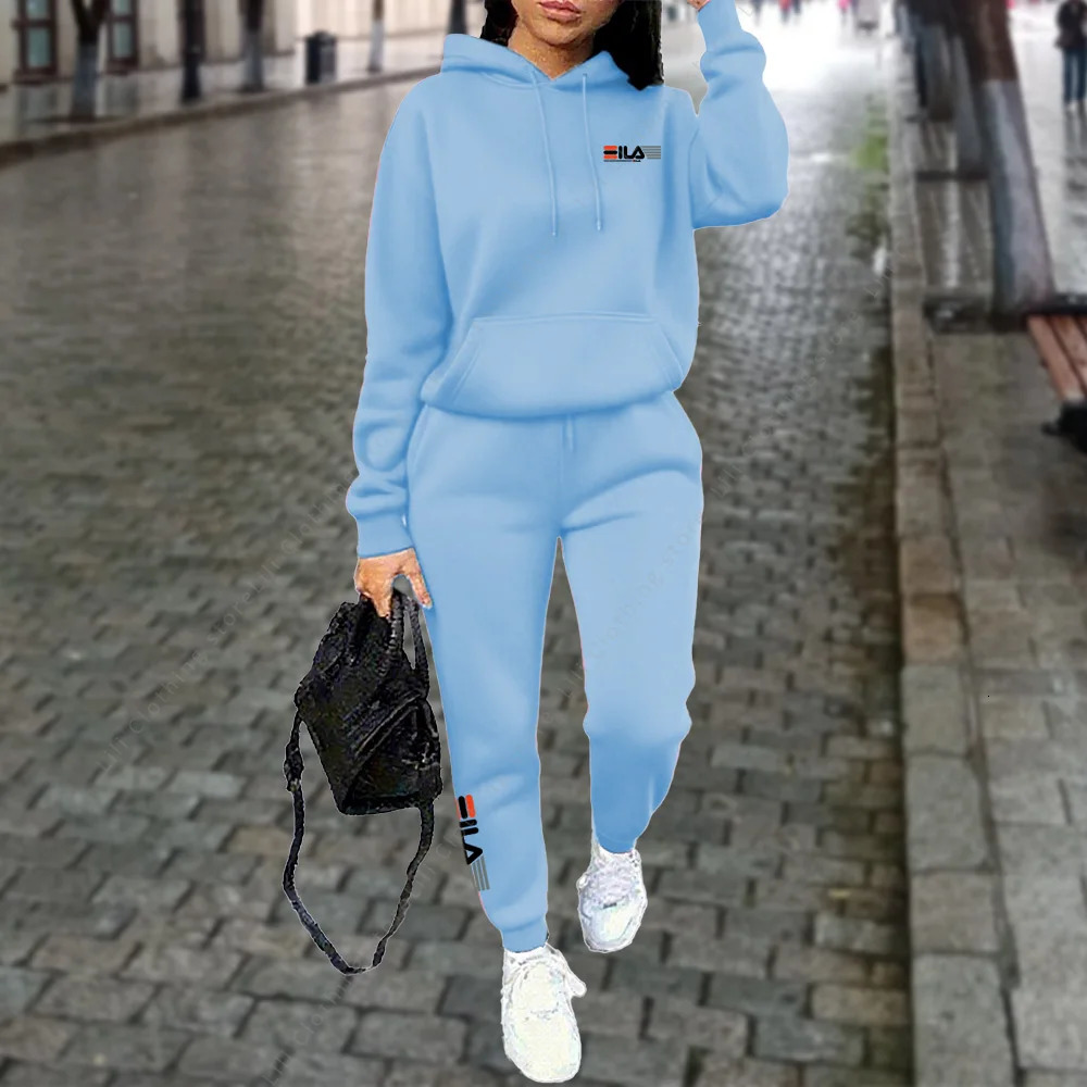 Womens Tracksuit Hoodies Trousers 2PCS Suit Winter Sports Jogging Outfits Fashion Street ner Clothes for Women Pants Set 260306