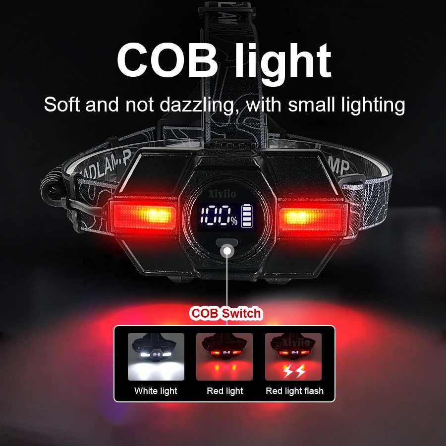 2026 High Power Headlamp 1200W LED Sensor Head Torch 18650 Rechargeable Long Range Headlight Fishing Camping Head Lantern H260307