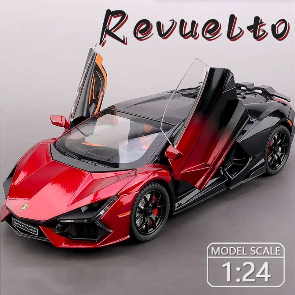1:24 Revuelto LP770-4 Diecast Alloy Model Toys Car Doors Opened Sound Light Pull Back Front Wheel Steering Vehices Birthday Gift Z260307