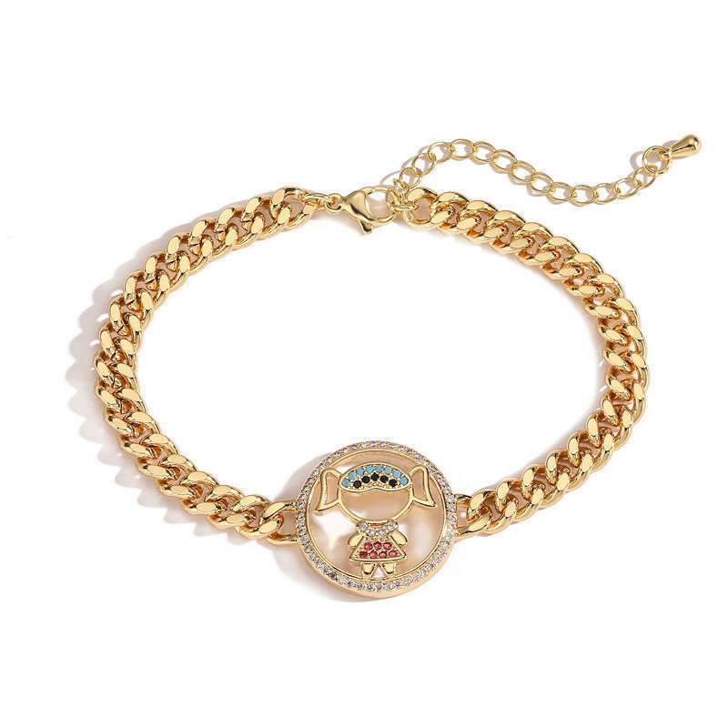European American hip-hop minimalist Cuban chain butterfly bracelet, fashionable light luxury jewelry for boys and girls, high-end bracelet