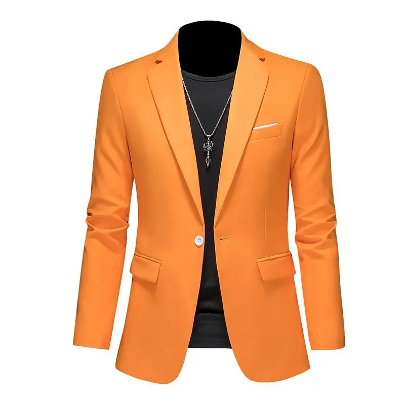 Plus Size 6XL-M Spring Men Solid Suit Jackets Casual Business Formal Blazer Jacket Fashion Mens Formal Wedding Party Blazers 260306