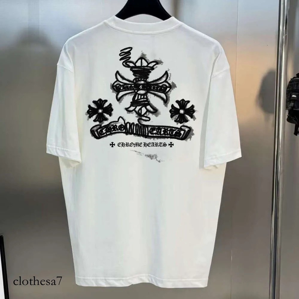 American CHearts Summer New Model, Sanskrit Cross Horseshoe Short-Sleeve T-Shirt, Couple's Style, Dropshipping Available