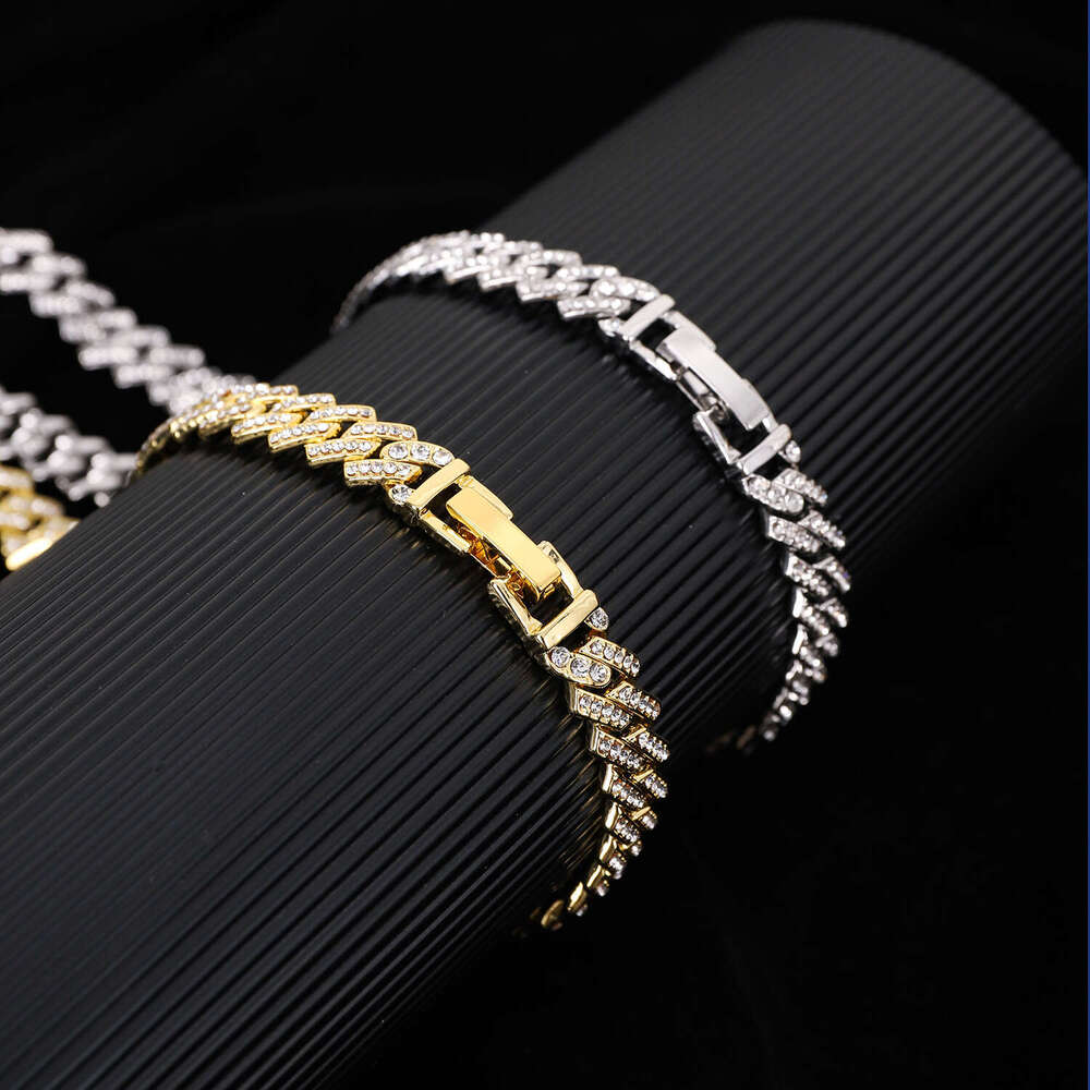 Source Manufacturer High-Quality Cuban Chain 10MM Full Diamond Clasp Hip-Hop Necklace Jewelry