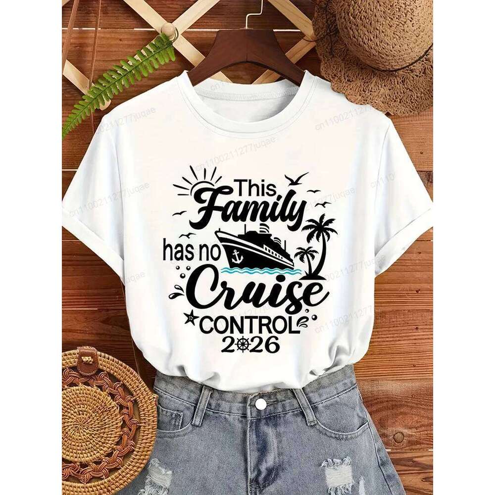 This Family Has No Control 2026 Cruise Tops, Girls Trip T-Shirts,Vacation Shirt, Bride Cruising T-shirt Clothing XJ260306