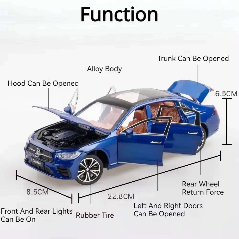 1:24 E-CLESS E300L Miniature Model W140 320 SEL Car Diecast Alloy Toys 6 Doors Opened Sound Light Pull Back Vehices Boy Birthday Z260307