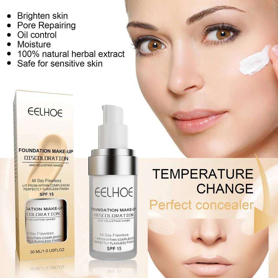 EELHOE Color Changing Liquid Foundation Moisturizing Waterproof Creasing No Separation Concealer Makeup Products 26L0306