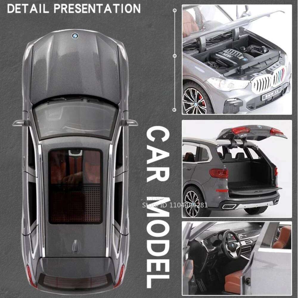 1:24 X5 THE 7 Miniature Model Toy Diecast Alloy Car 6 Doors Opened Sound Light Pull Back Vehices Collection of Simulation Models Z260307