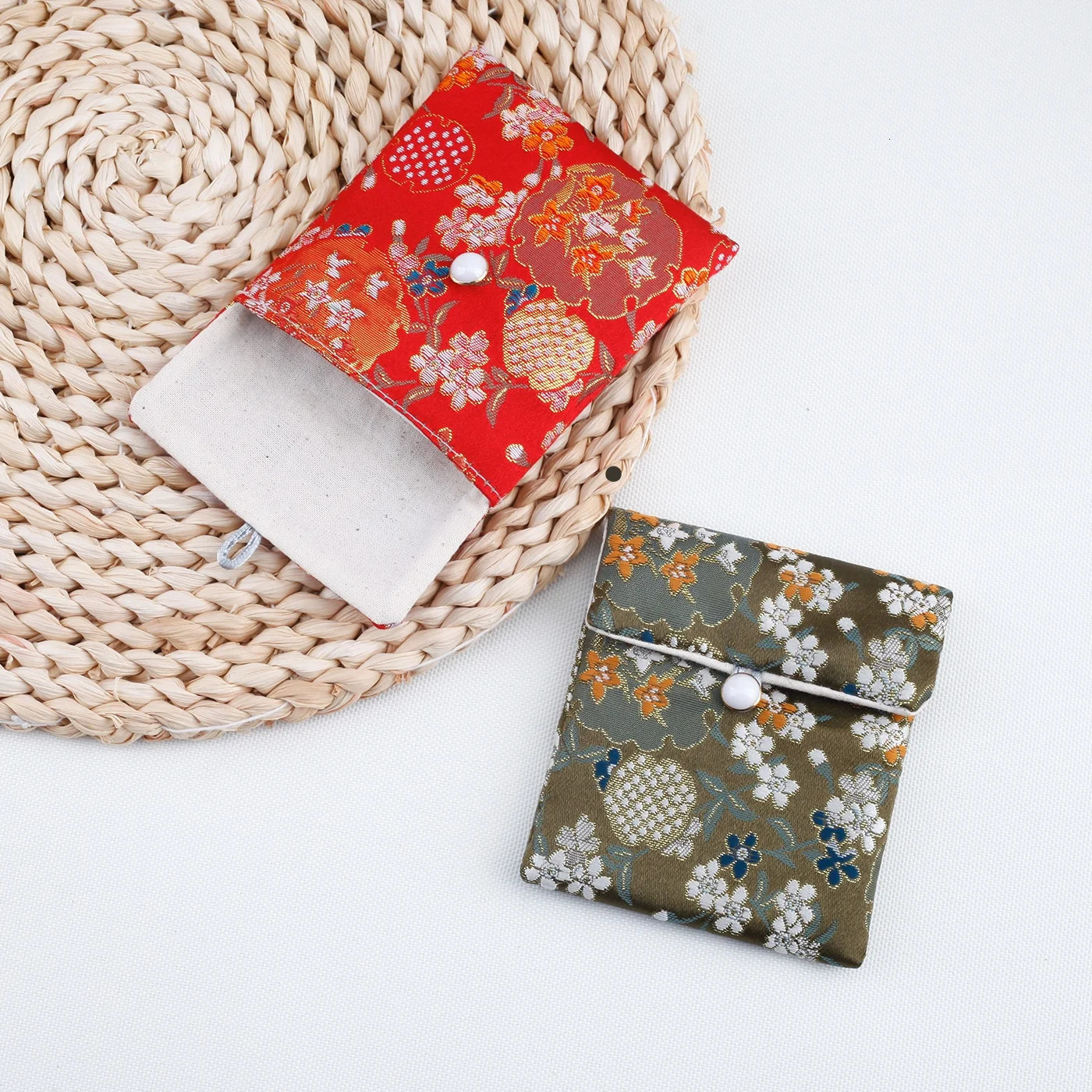 Silk Embroidery Jewelry Storage Bag Soft Necklace Organizer Pouch Chinese Brocade Cotton And Linen Jewel 260307
